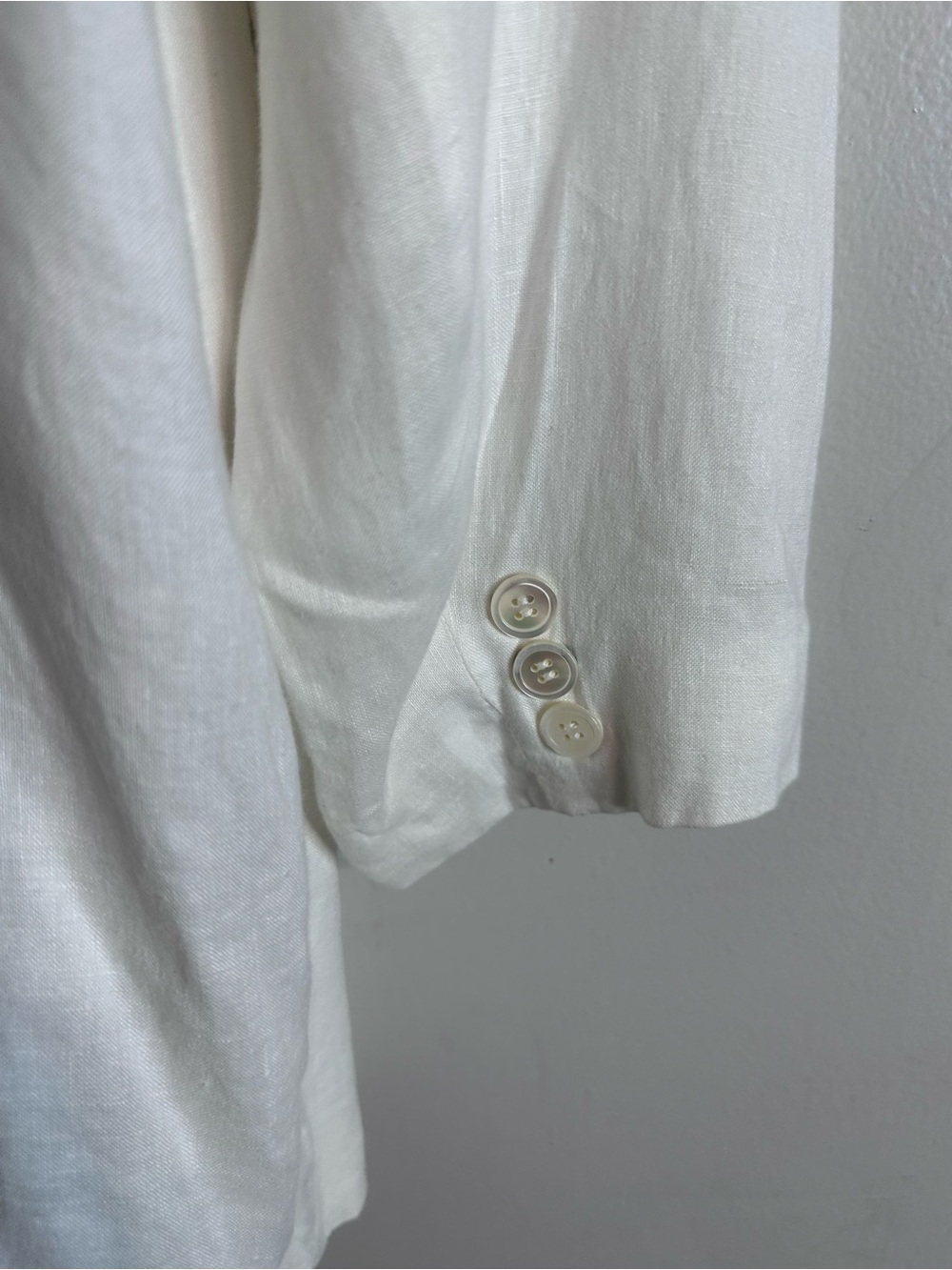 DKNY Women's Cream-White Linen Blend Blazer Jacket - Picture 11 of 11